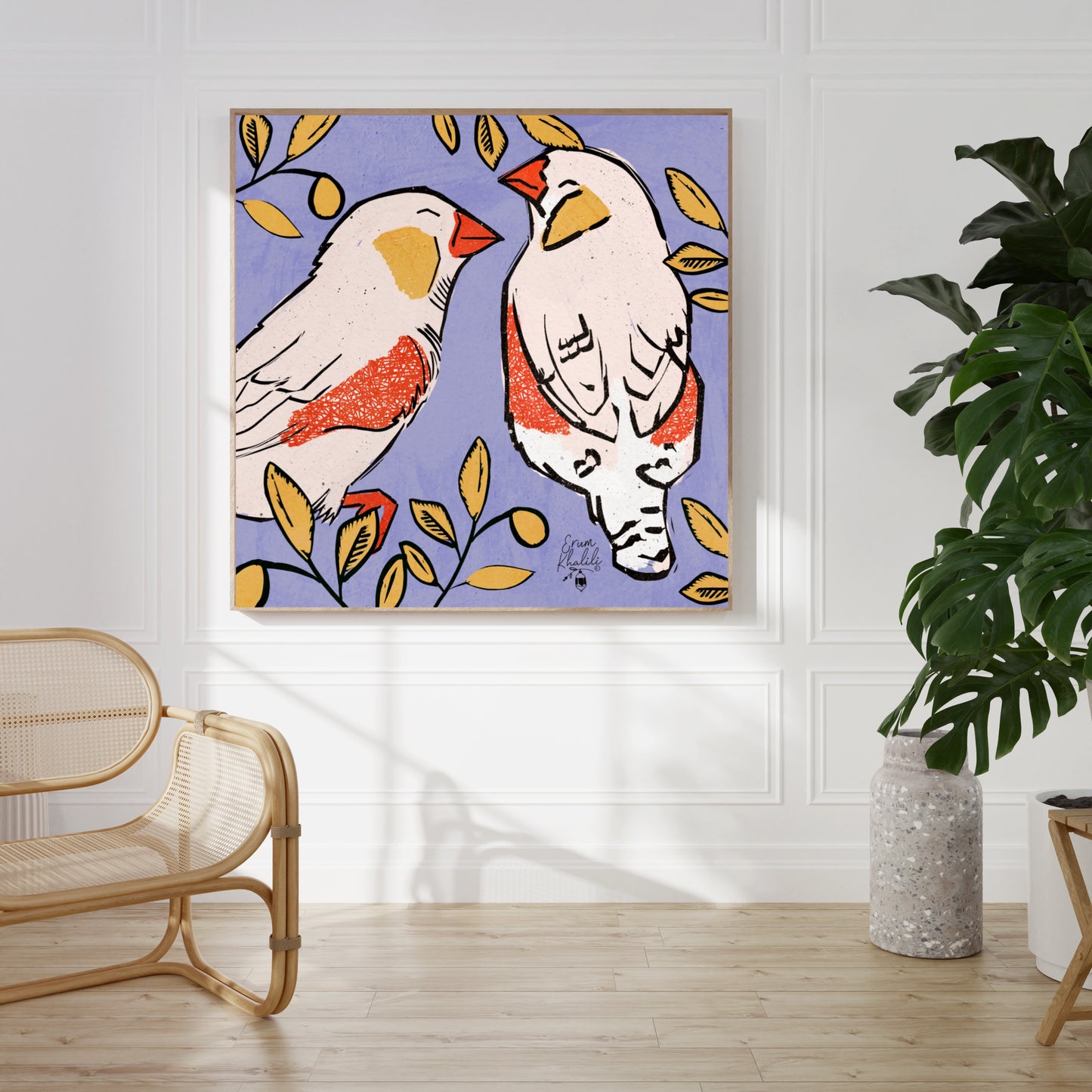 Finch in Love - Wall Art Print