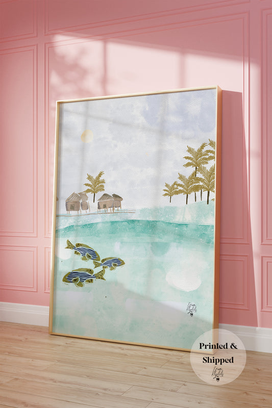 Maldives - Original Watercolor Art Print by Erum Khalili