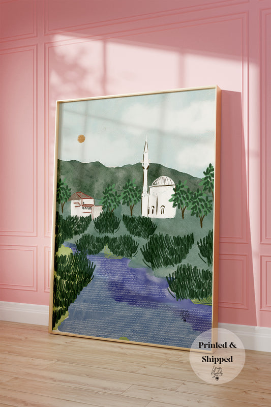 Bosnia - Original Watercolor Art Print by Erum Khalili