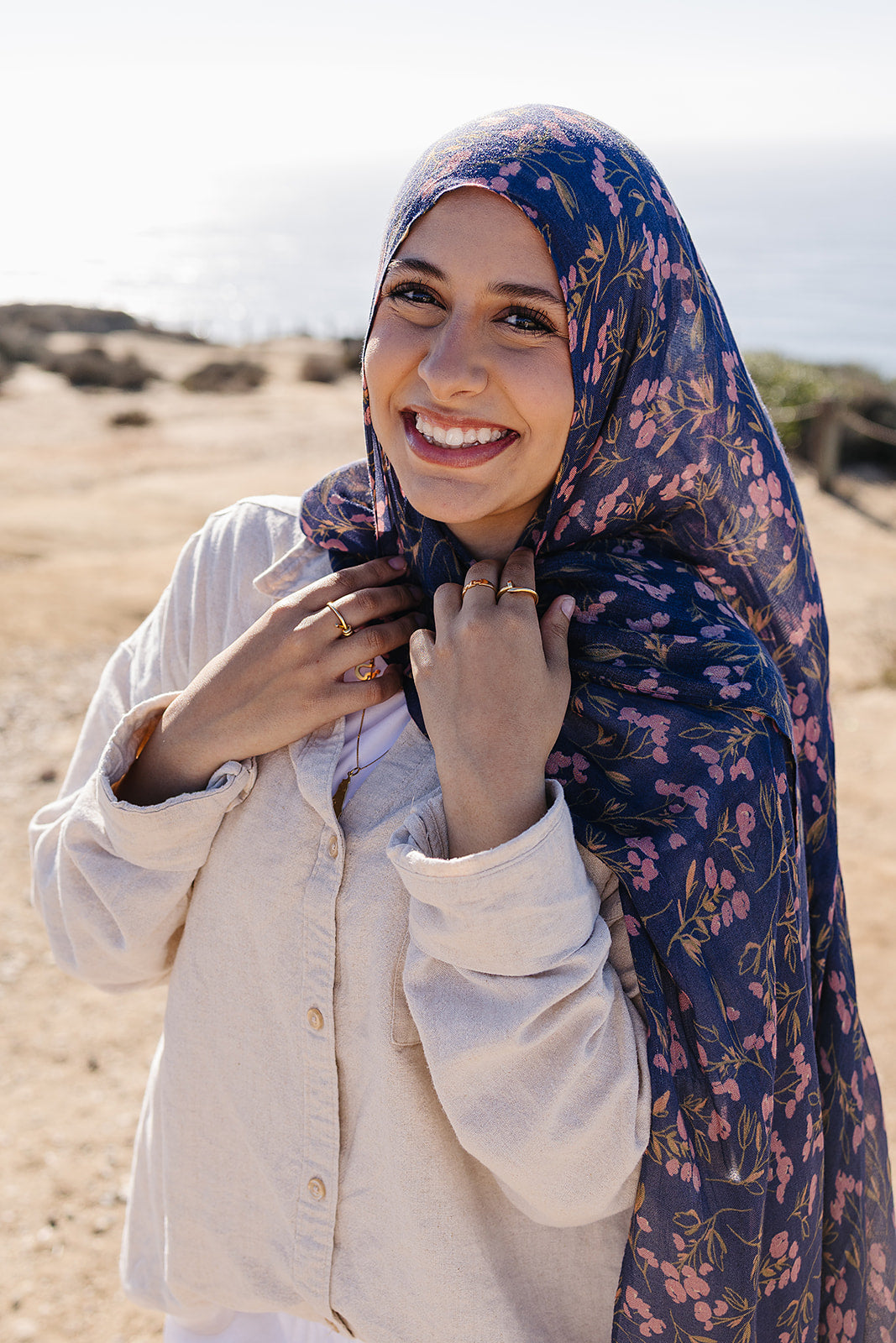 Bamboo Woven Printed Hijab - Flower Field