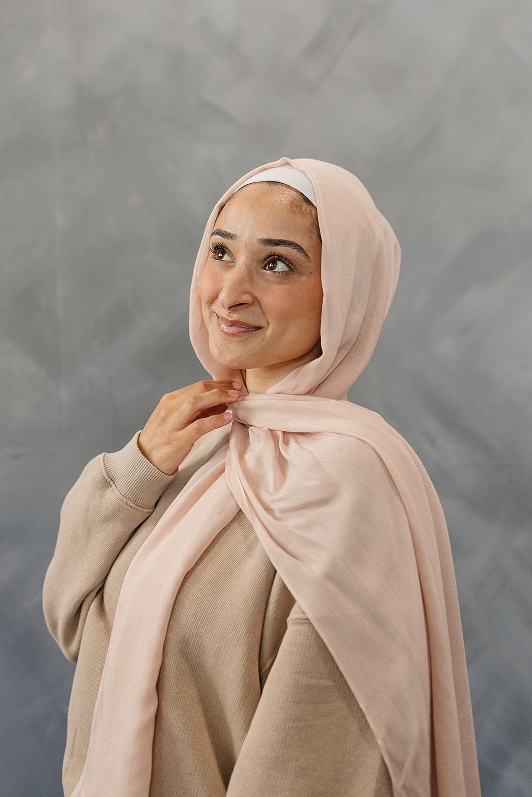 Bamboo Woven Solid Hijab - Soft Pink