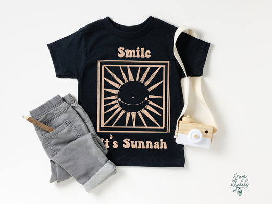 Youth & Toddler Short Sleeve Tee Smile it’s Sunnah black and blue