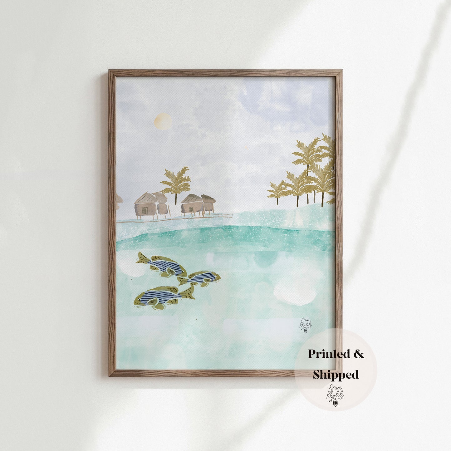 Maldives - Original Watercolor Art Print by Erum Khalili