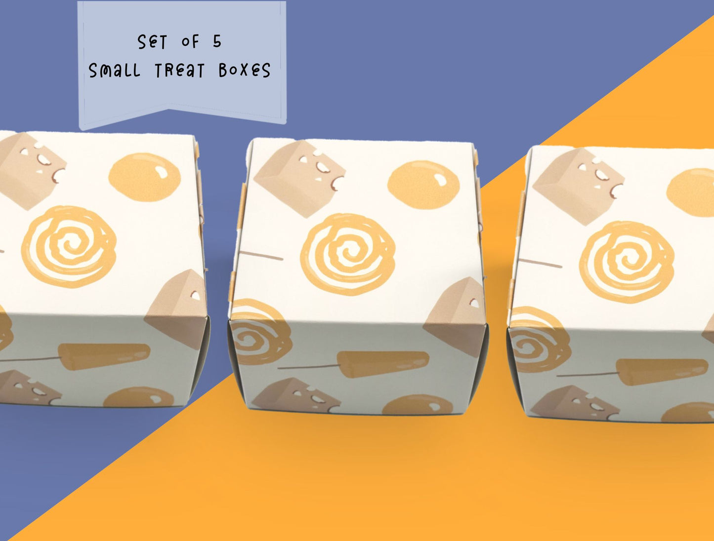 Set of 5 Small Treat / Party Favor Boxes - Metai Print
