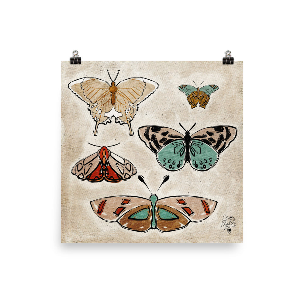 Vintage Butterflies - Art Print