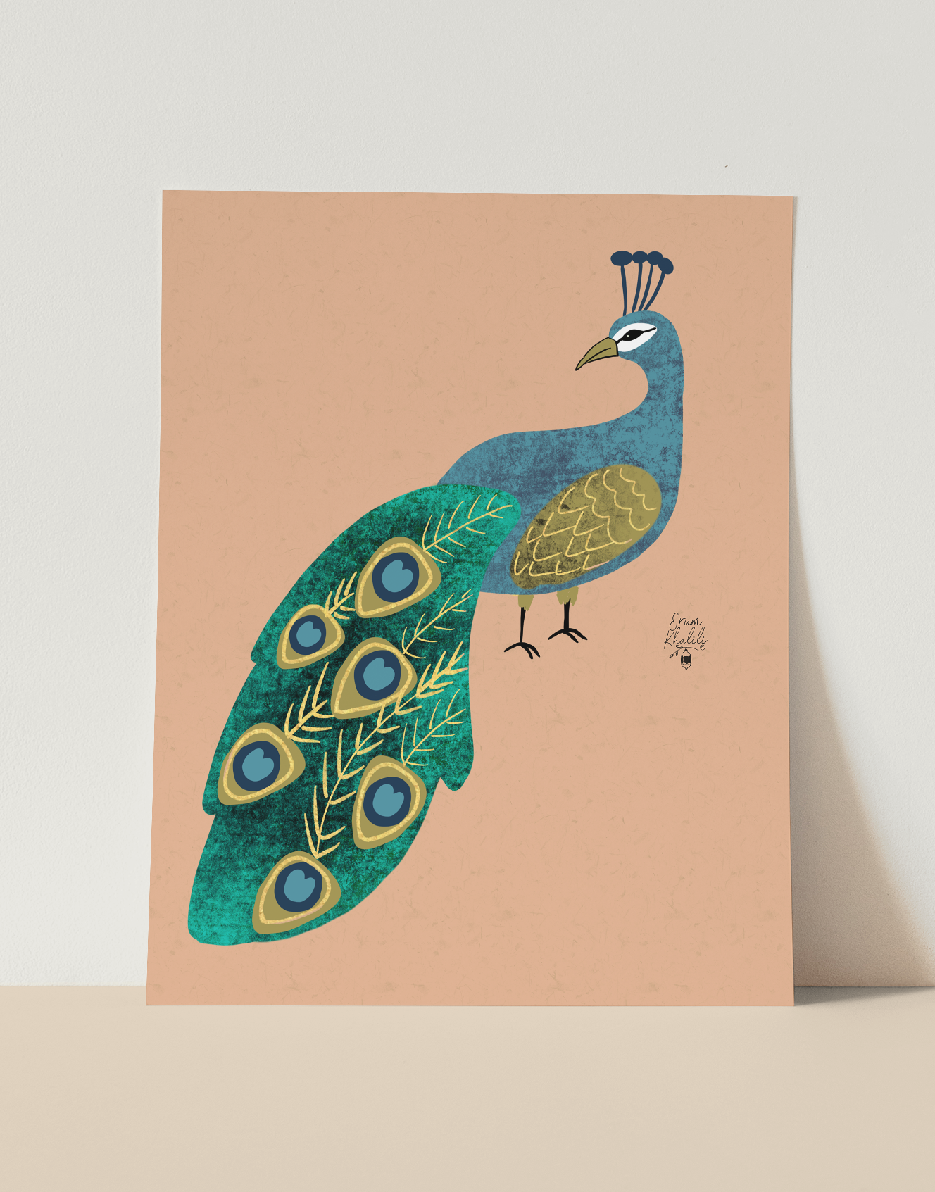 The Poised Peacock - Art Print