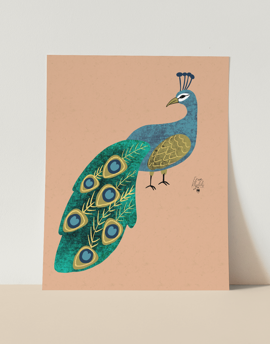 The Poised Peacock - Art Print
