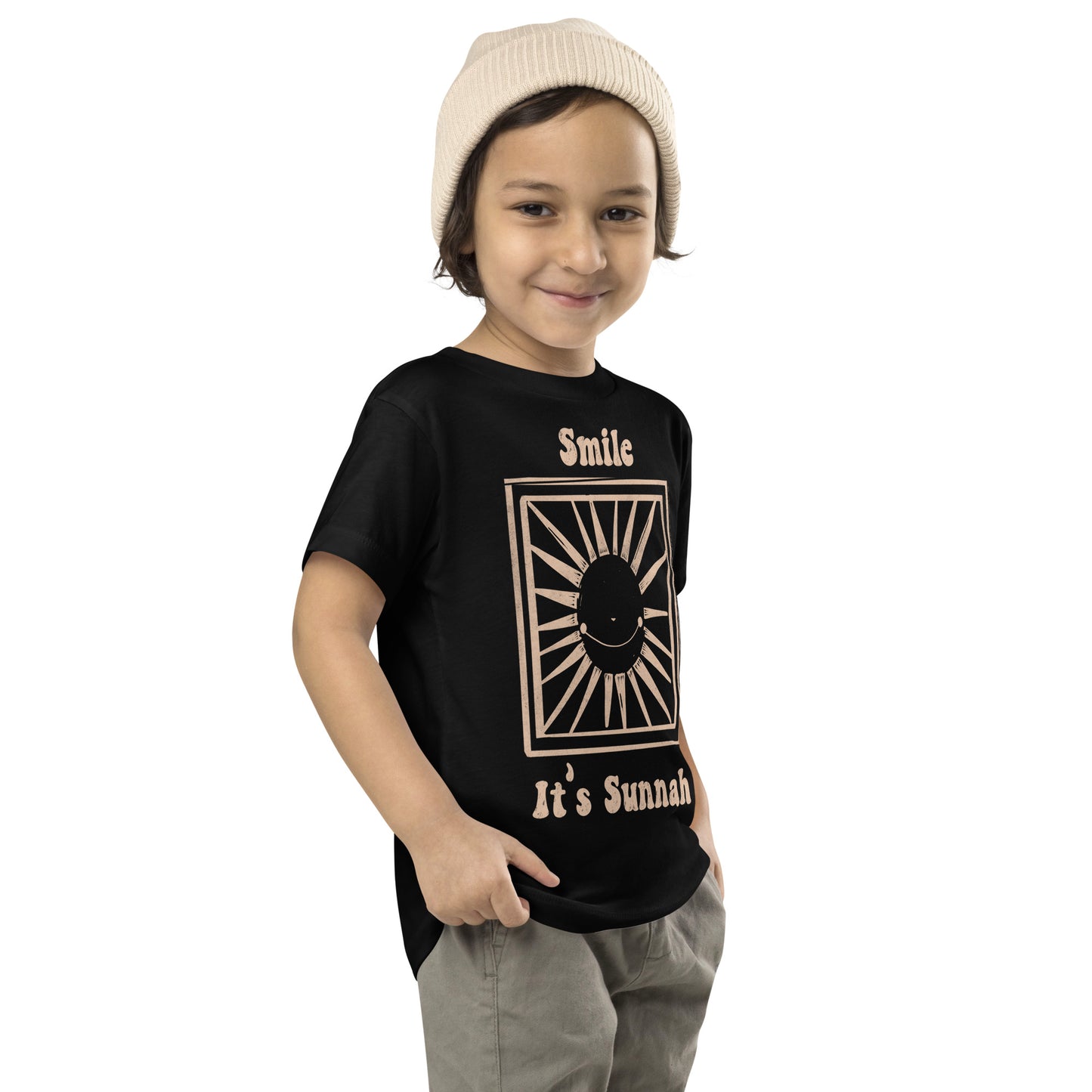 Youth & Toddler Short Sleeve Tee Smile it’s Sunnah black and blue