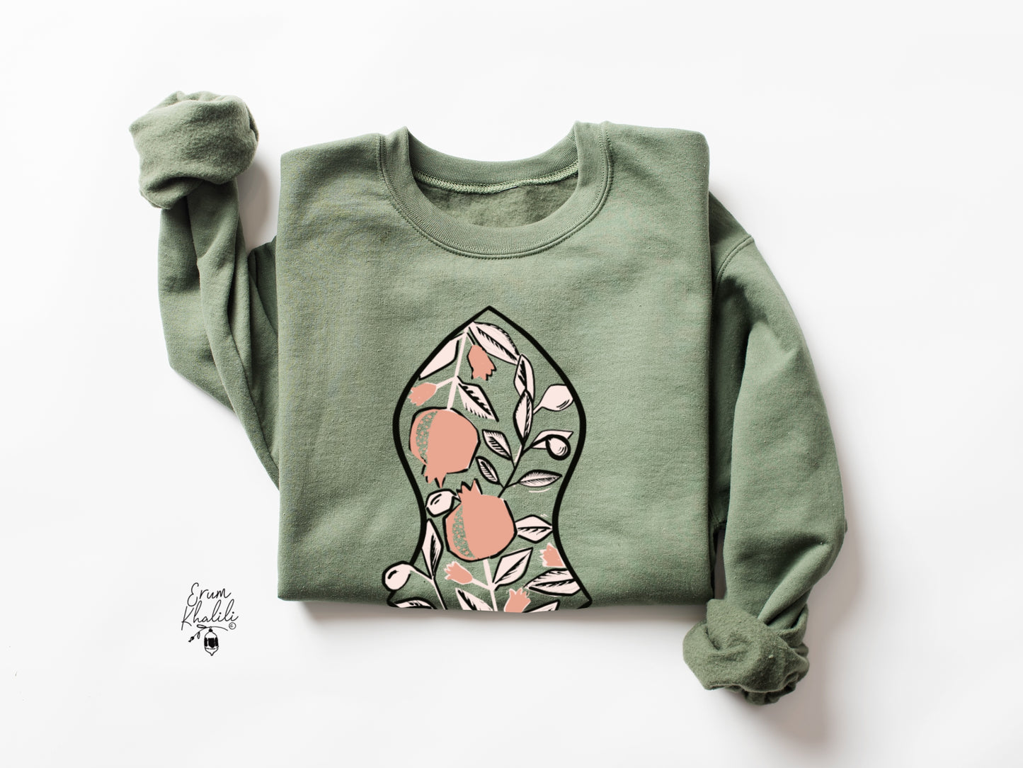 Pom and Olive Sandala - Crewneck Sweatshirt Green