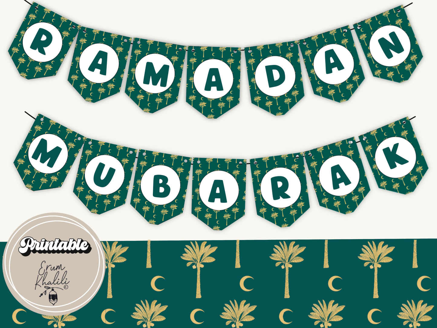 Printable - Ramadan and Eid Dual Purpose Banner - Date Palms