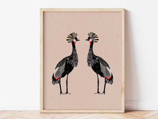 Two Cranes - Art Print