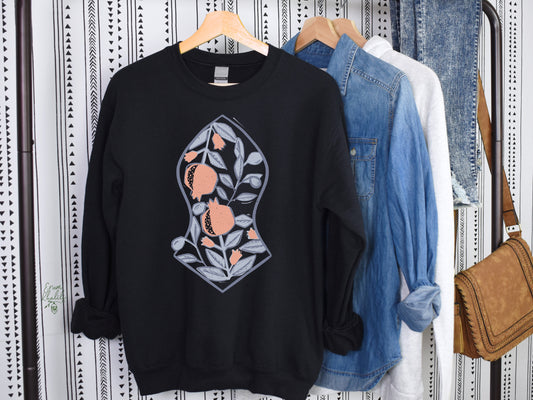 Pom and Olive Sandala - Crewneck Sweatshirt in Black