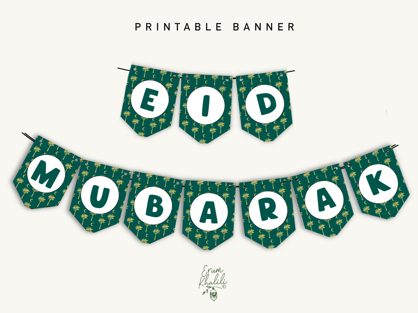 Printable - Ramadan and Eid Dual Purpose Banner - Date Palms