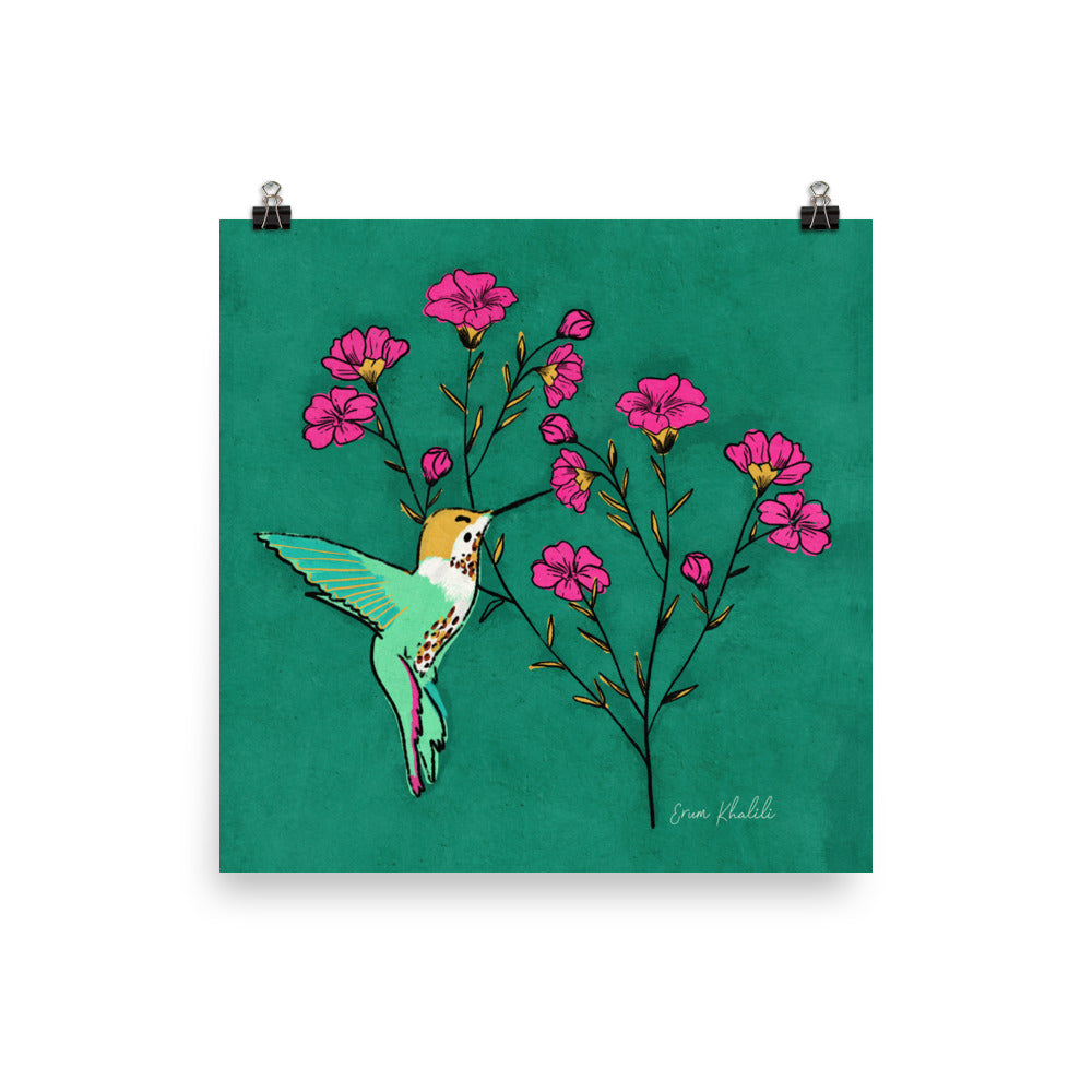 Hummingbird Florals - Art Print