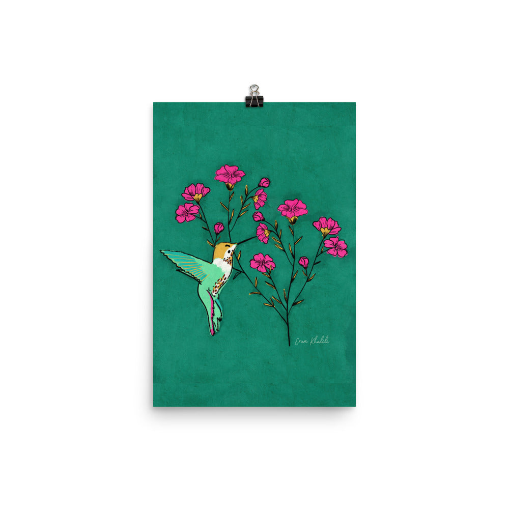 Hummingbird Florals - Art Print