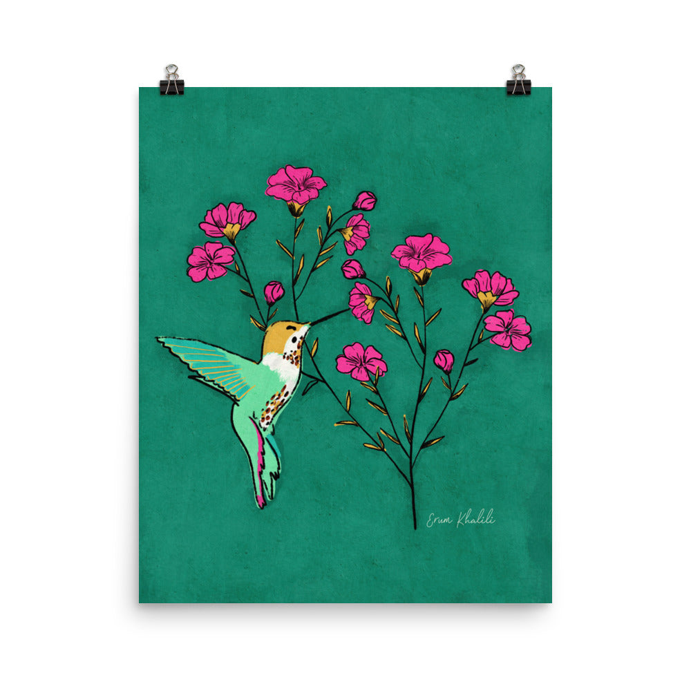 Hummingbird Florals - Art Print