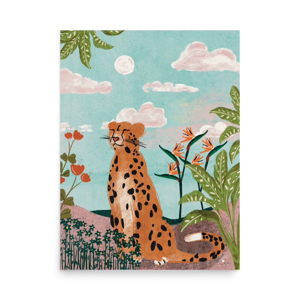 Cotton Candy Jungle Cheetah - Art Print
