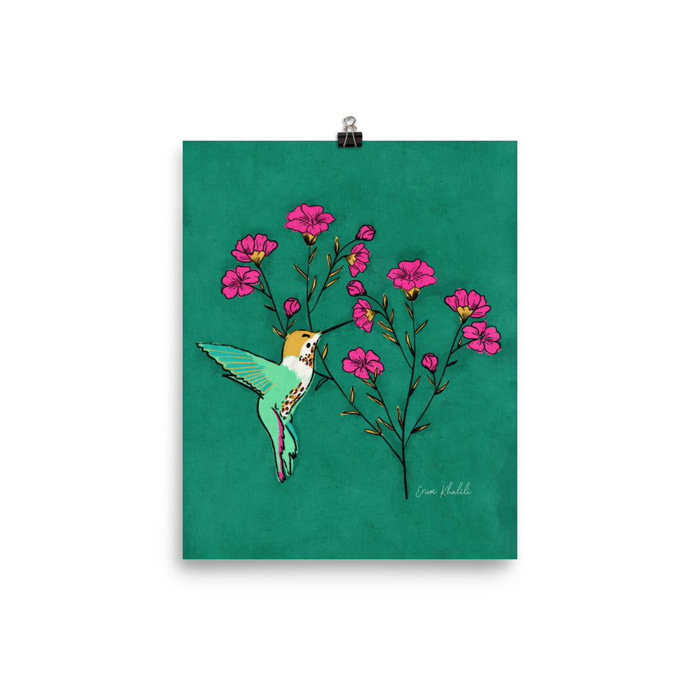 Hummingbird Florals - Art Print