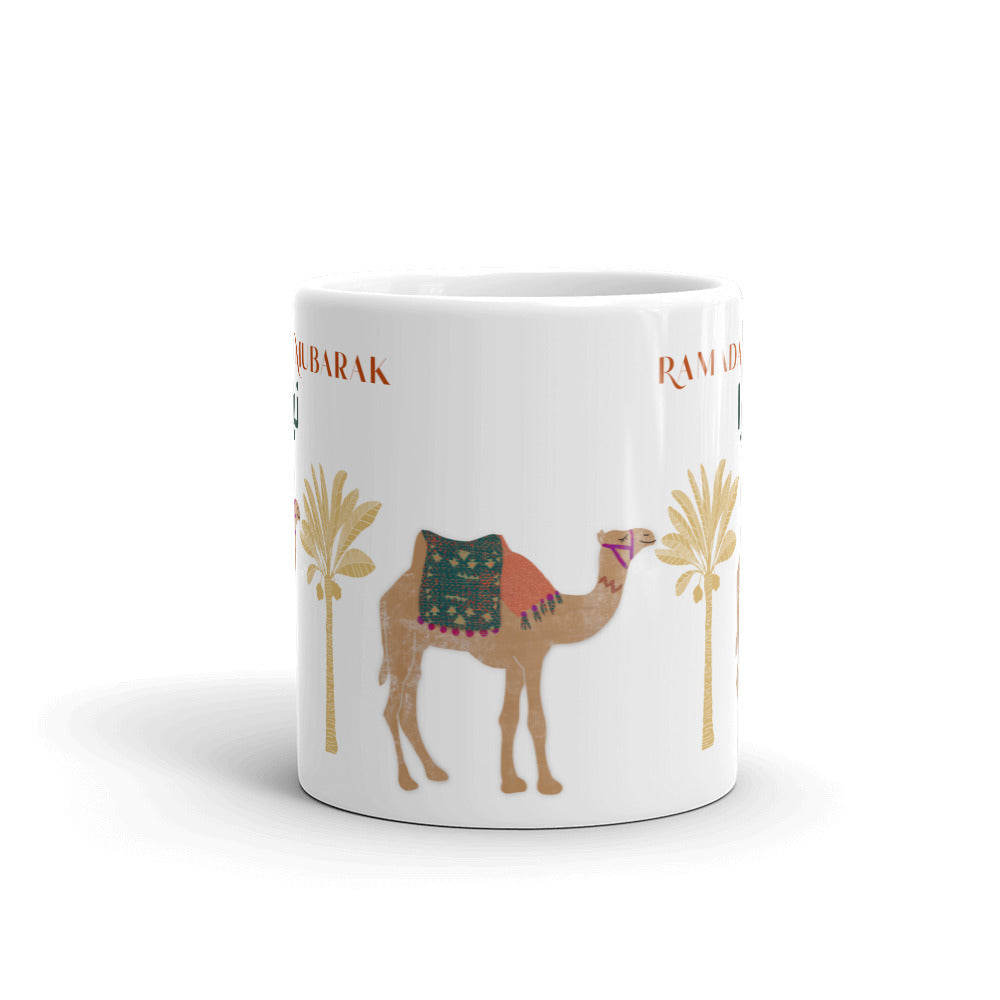 Personalized Arabic Name Mug : Camels & Date Palms