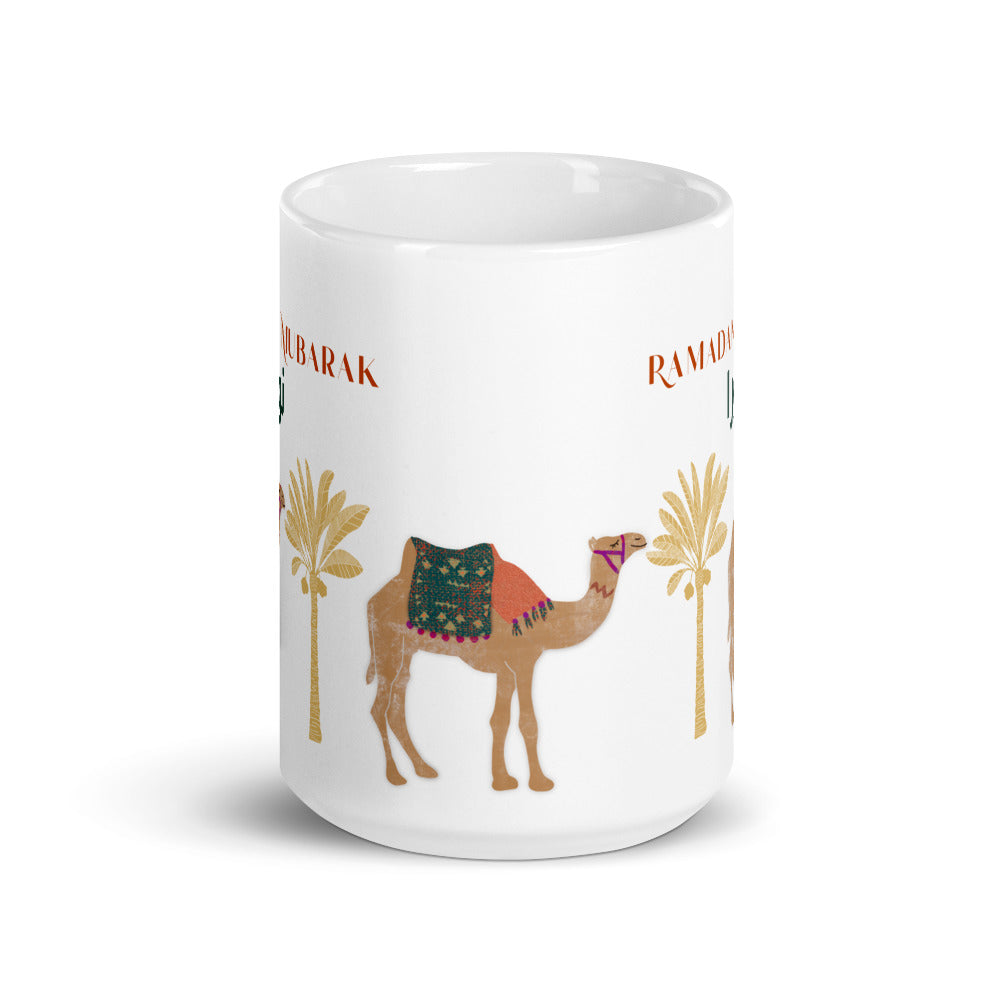 Personalized Arabic Name Mug : Camels & Date Palms