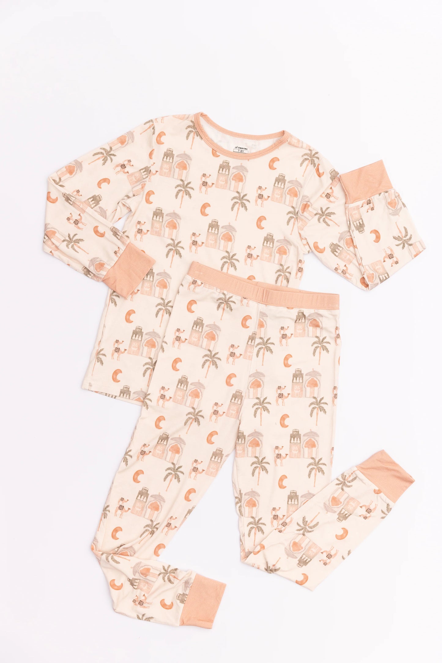 Long Sleeve Pajama Set - Camel Sands