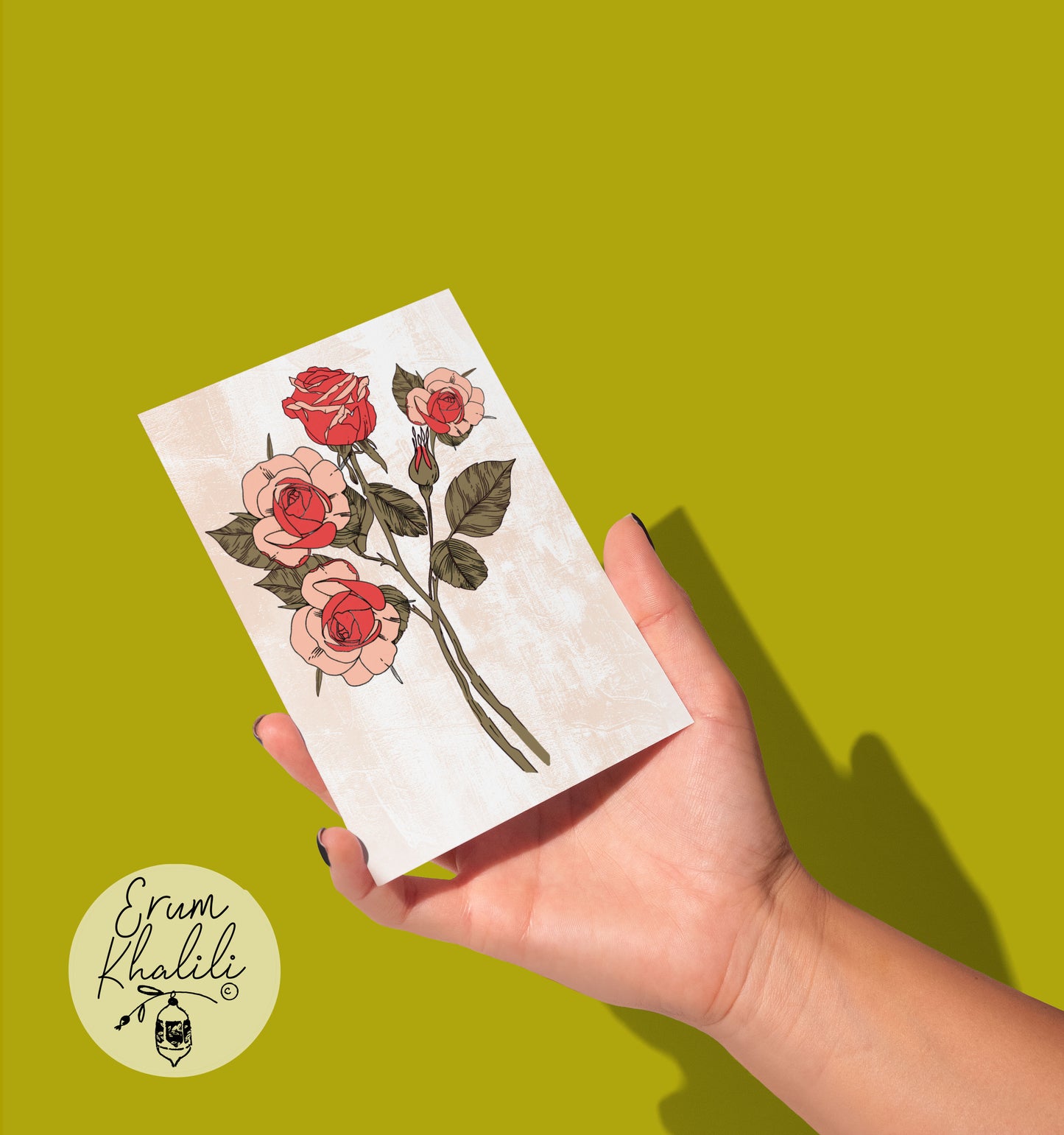 Roses Card – Elegant Floral Illustration Blank Inside