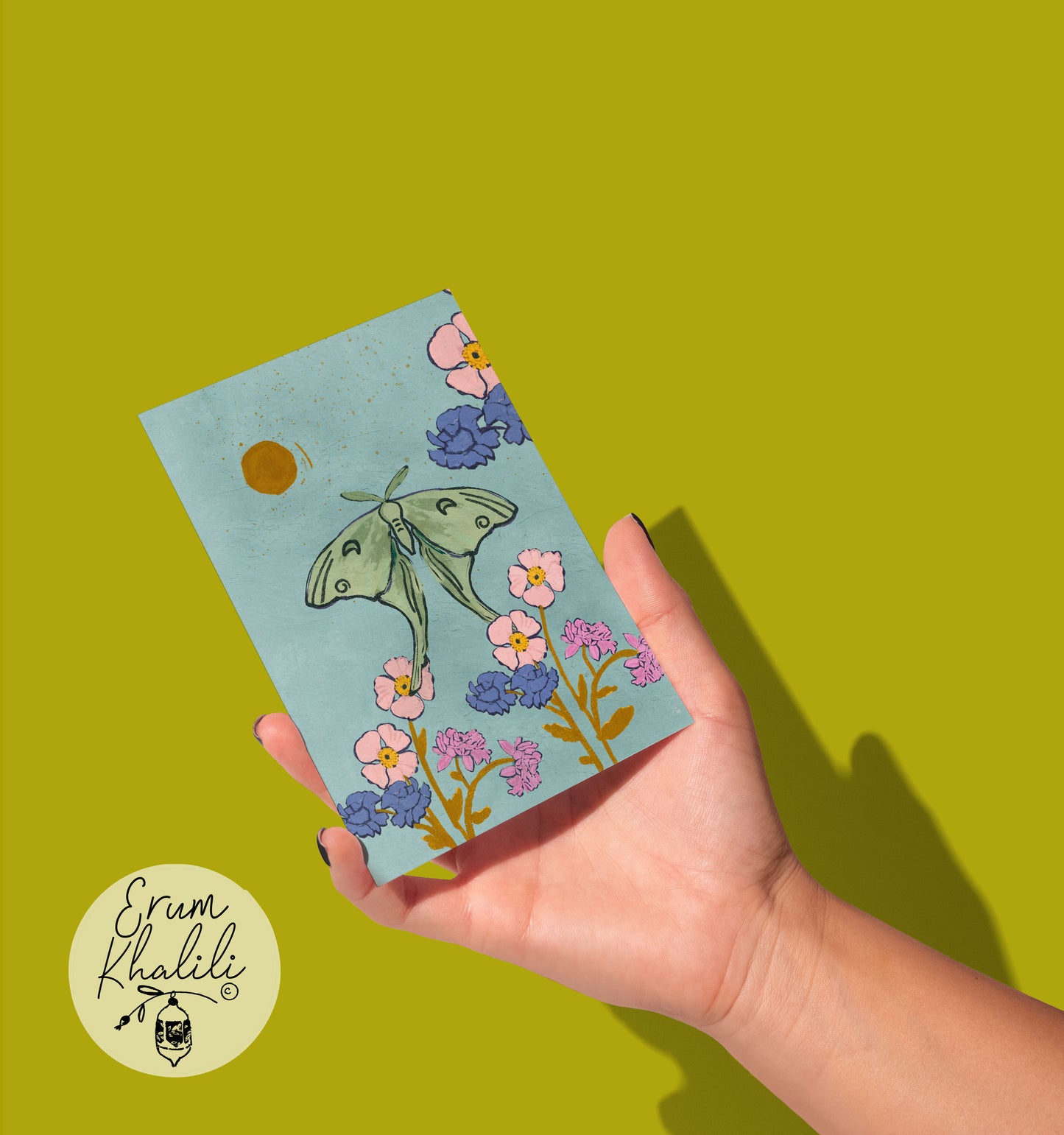 Moth Card – Nature Inspired Illustration Butterflies