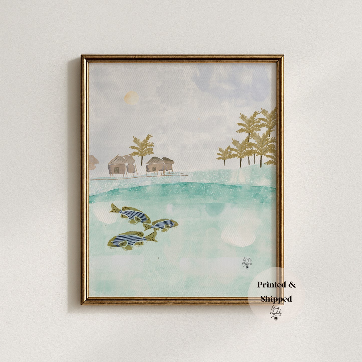Maldives - Original Watercolor Art Print by Erum Khalili