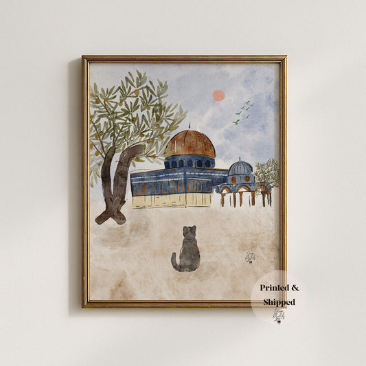 Al Aqsa - Original Watercolor Art Print by Erum Khalili