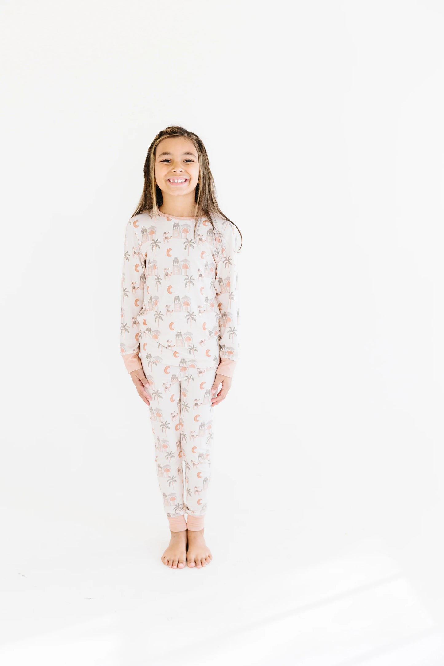 Long Sleeve Pajama Set - Camel Sands