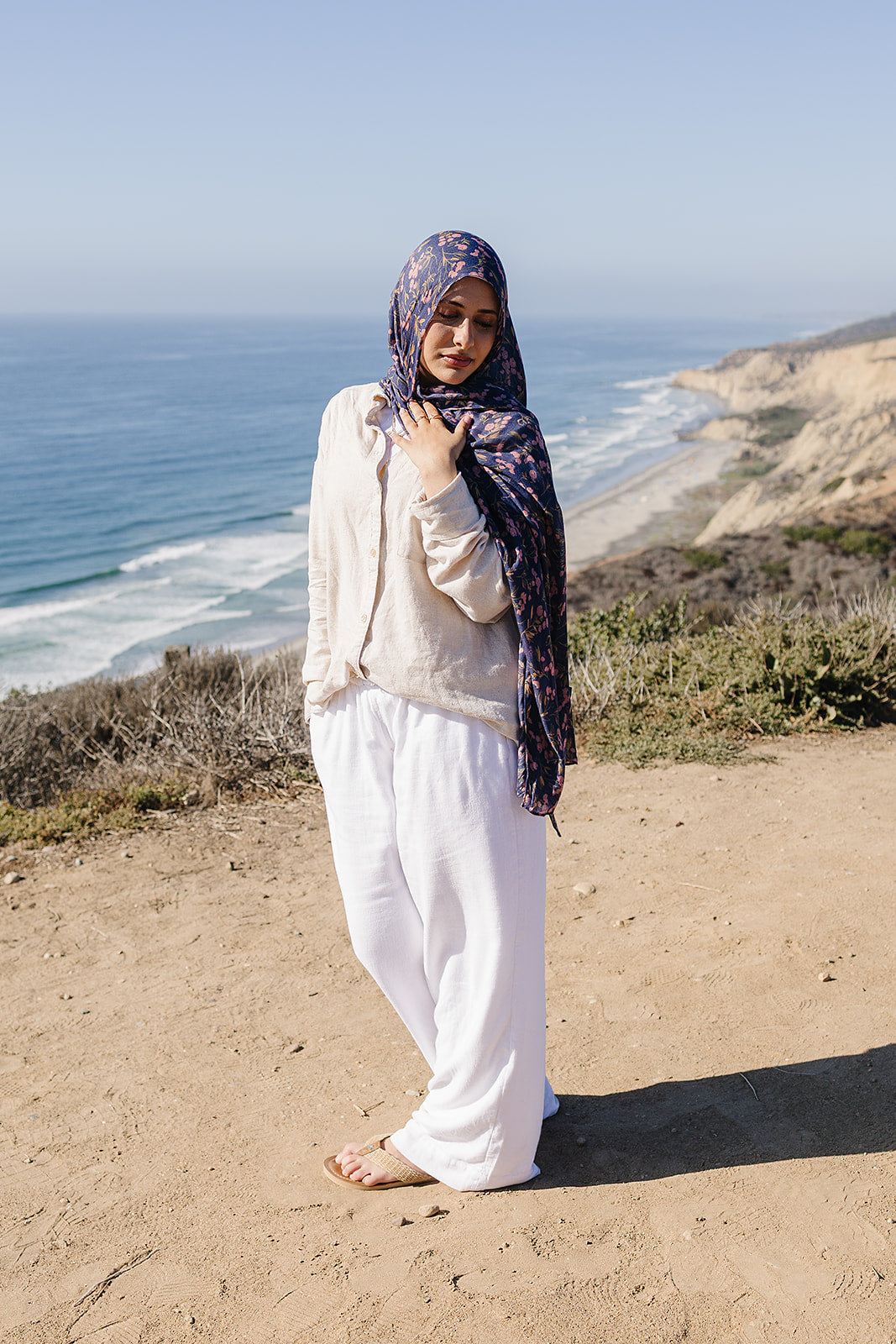 Bamboo Woven Printed Hijab - Flower Field