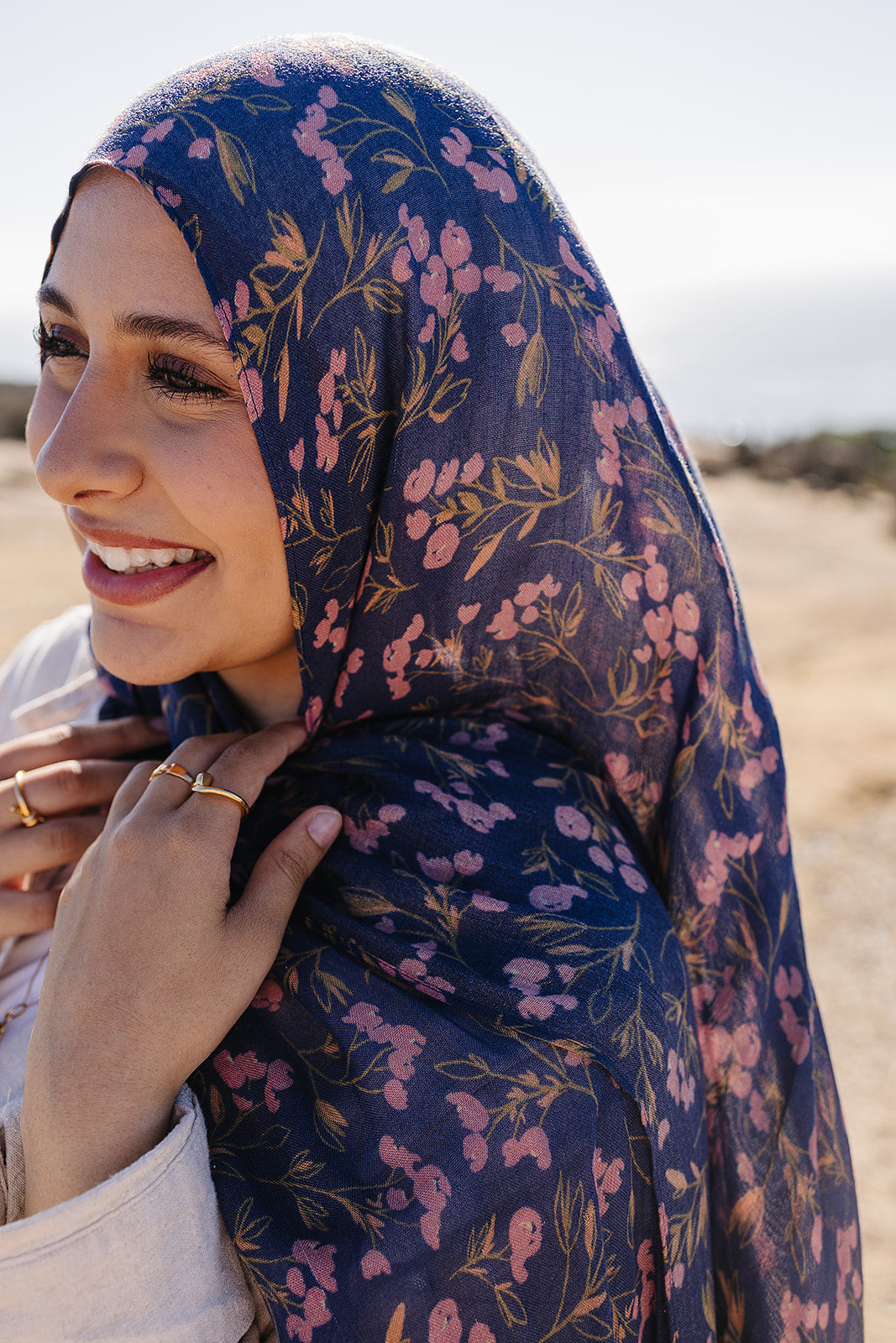 Bamboo Woven Printed Hijab - Flower Field