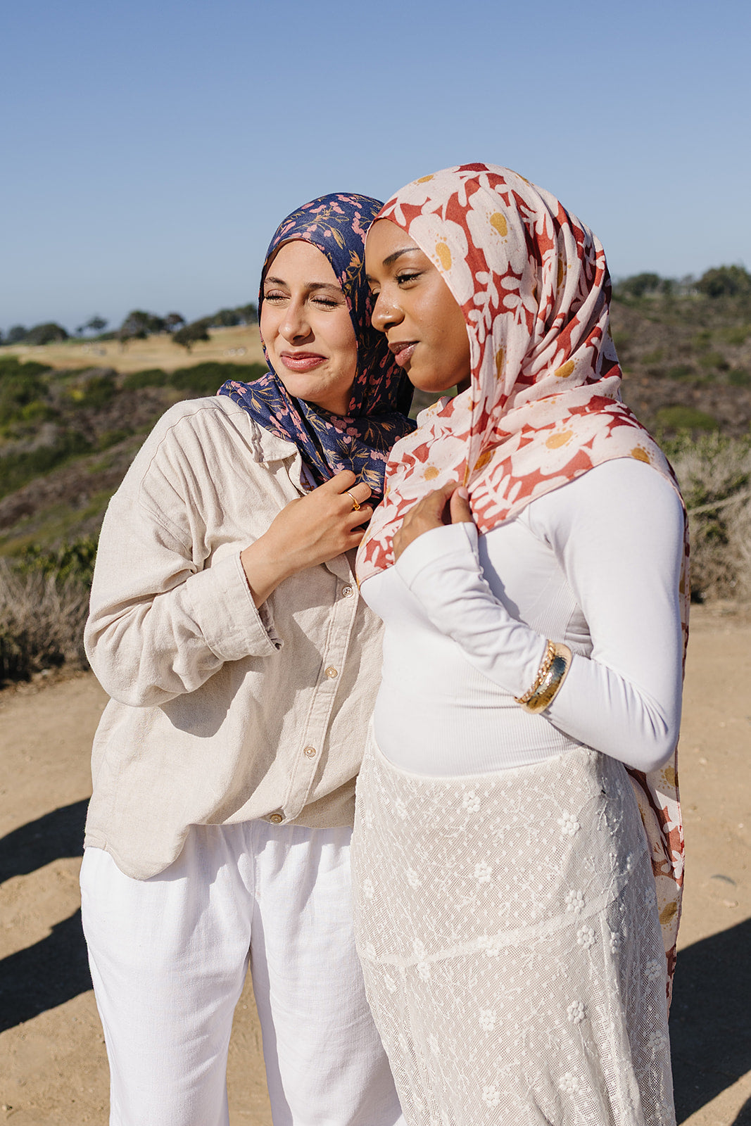 Bamboo Woven Printed Hijab - Clay Blooms