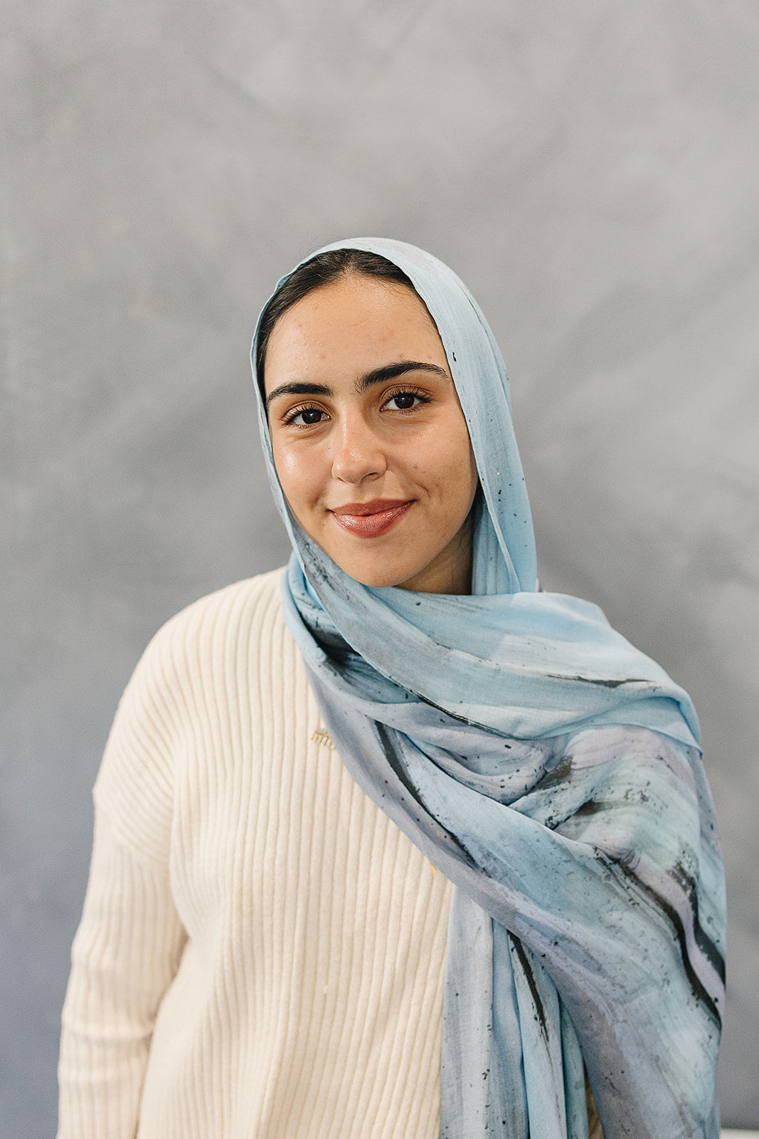 Bamboo Woven Printed Hijab - Hand Painted Strokes