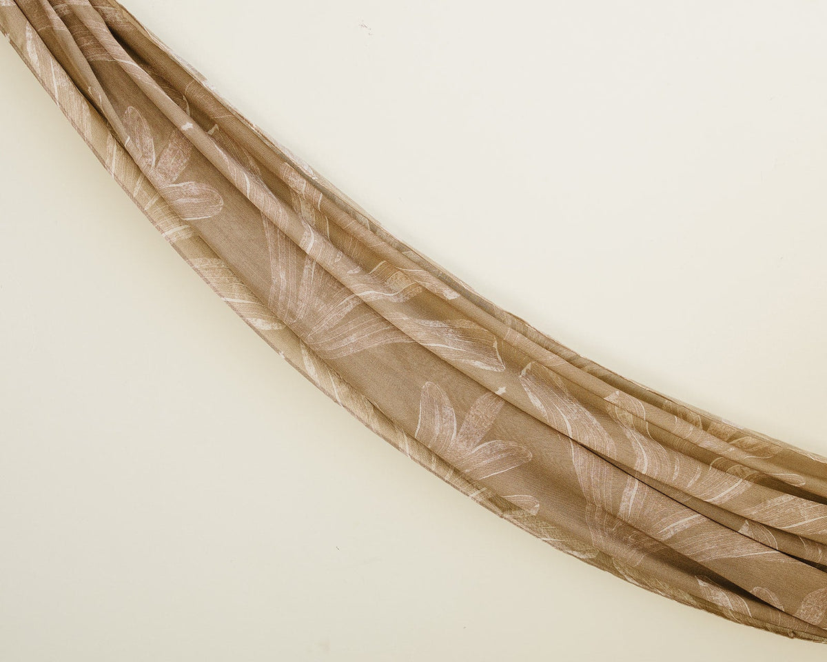 Bamboo Woven Printed Hijab - Pacific Palms Camel