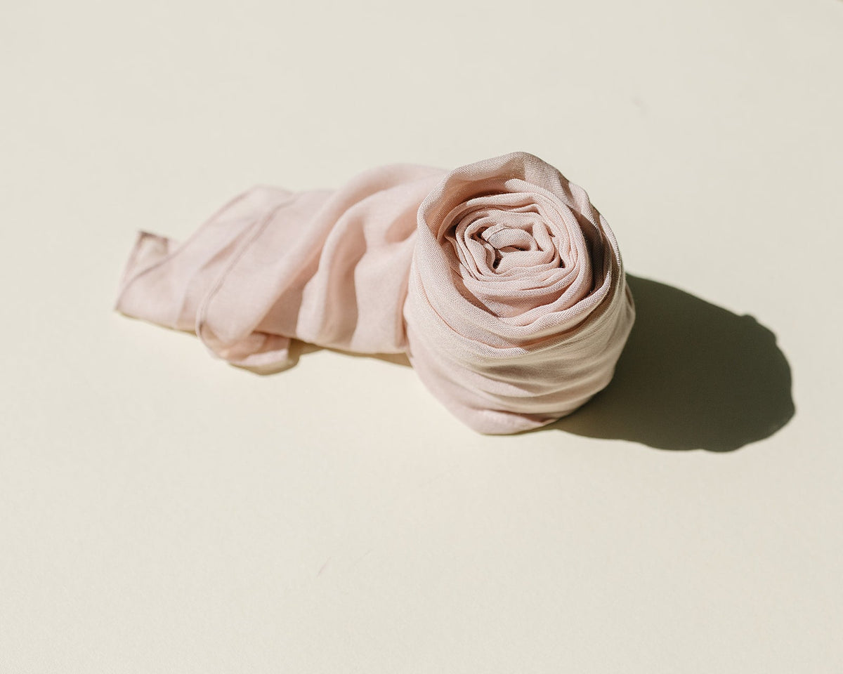 Bamboo Woven Solid Hijab - Soft Pink