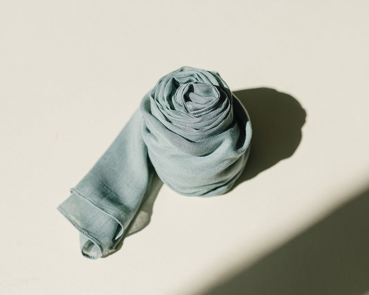 Bamboo Woven Solid Hijab - Sage Green