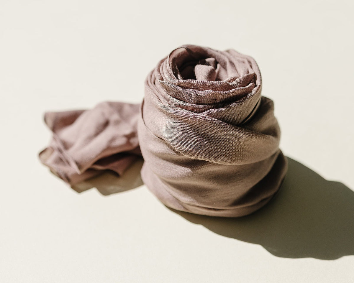 Bamboo Woven Solid Hijab - Tan