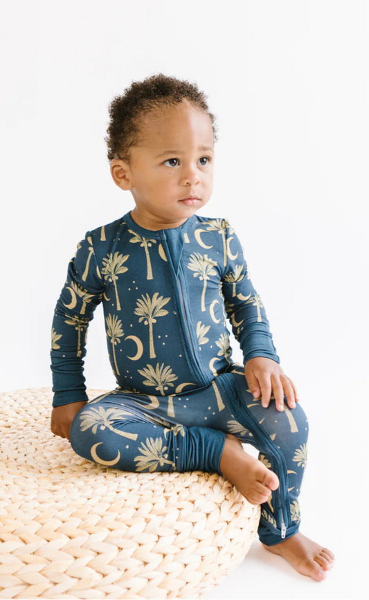 Long Sleeve Zippy - Date Palms & Moons