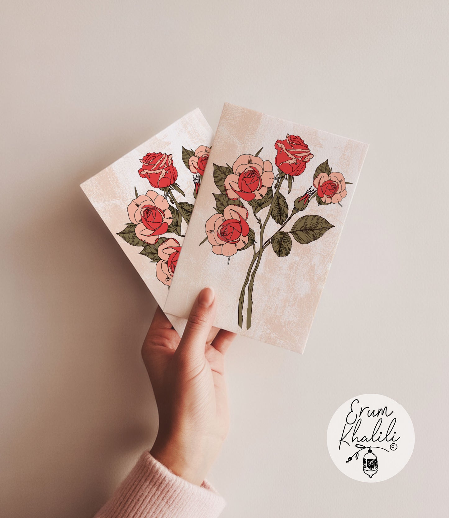 Roses Card – Elegant Floral Illustration Blank Inside