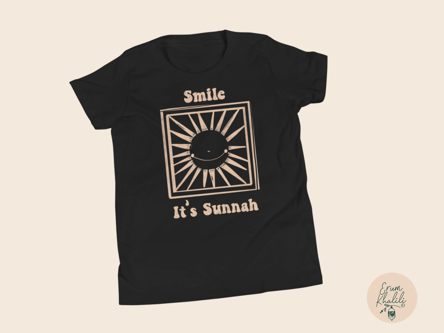 Youth & Toddler Short Sleeve Tee Smile it’s Sunnah black and blue