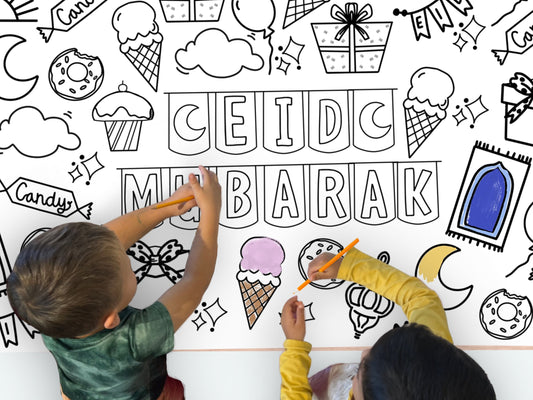 Huge Eid  Coloring Poster | Coloring Table Cover | Free Shipping