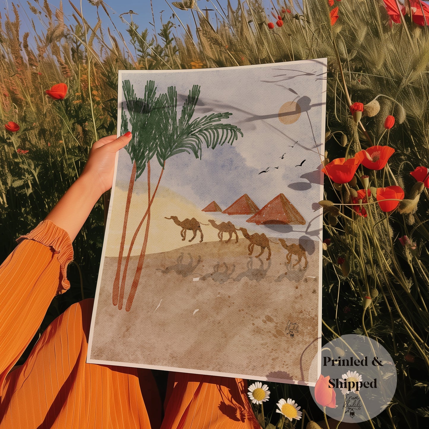 Egypt - Original Watercolor Art Print by Erum Khalili