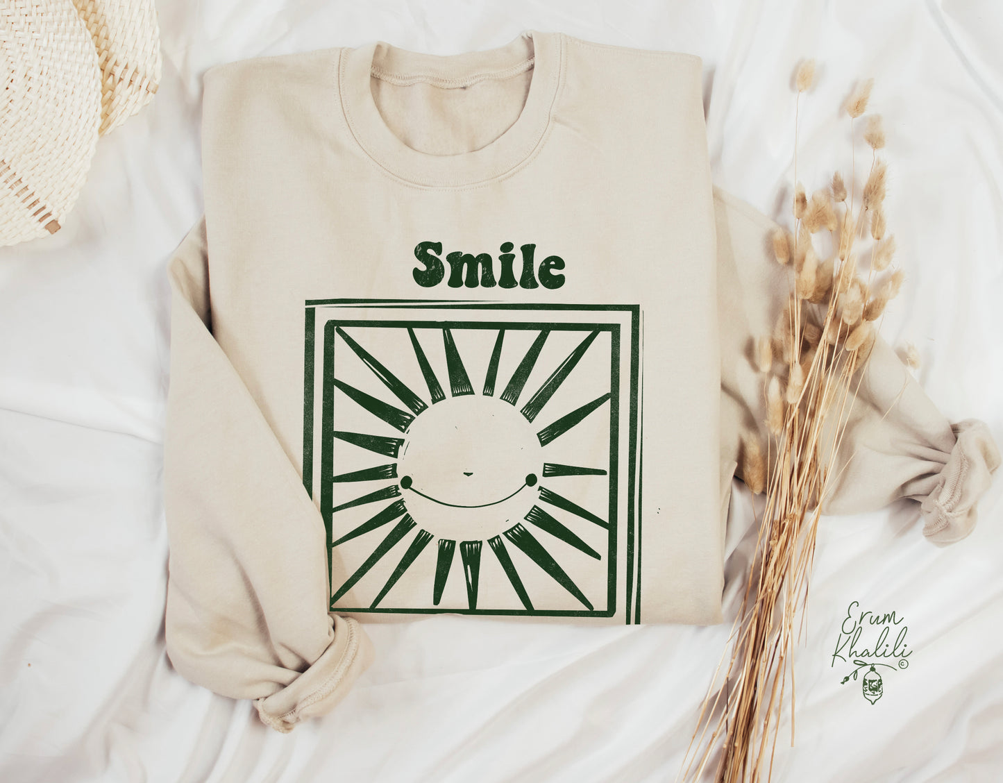 Smile It’s Sunnah - Crewneck Sweatshirt - Tan or Pink
