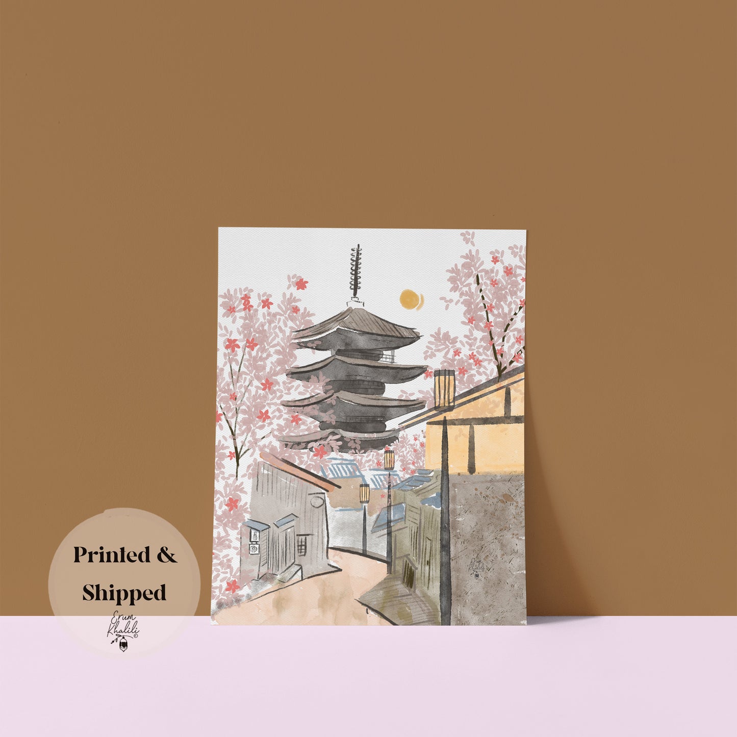 Japan- Original Watercolor Art Print by Erum Khalili