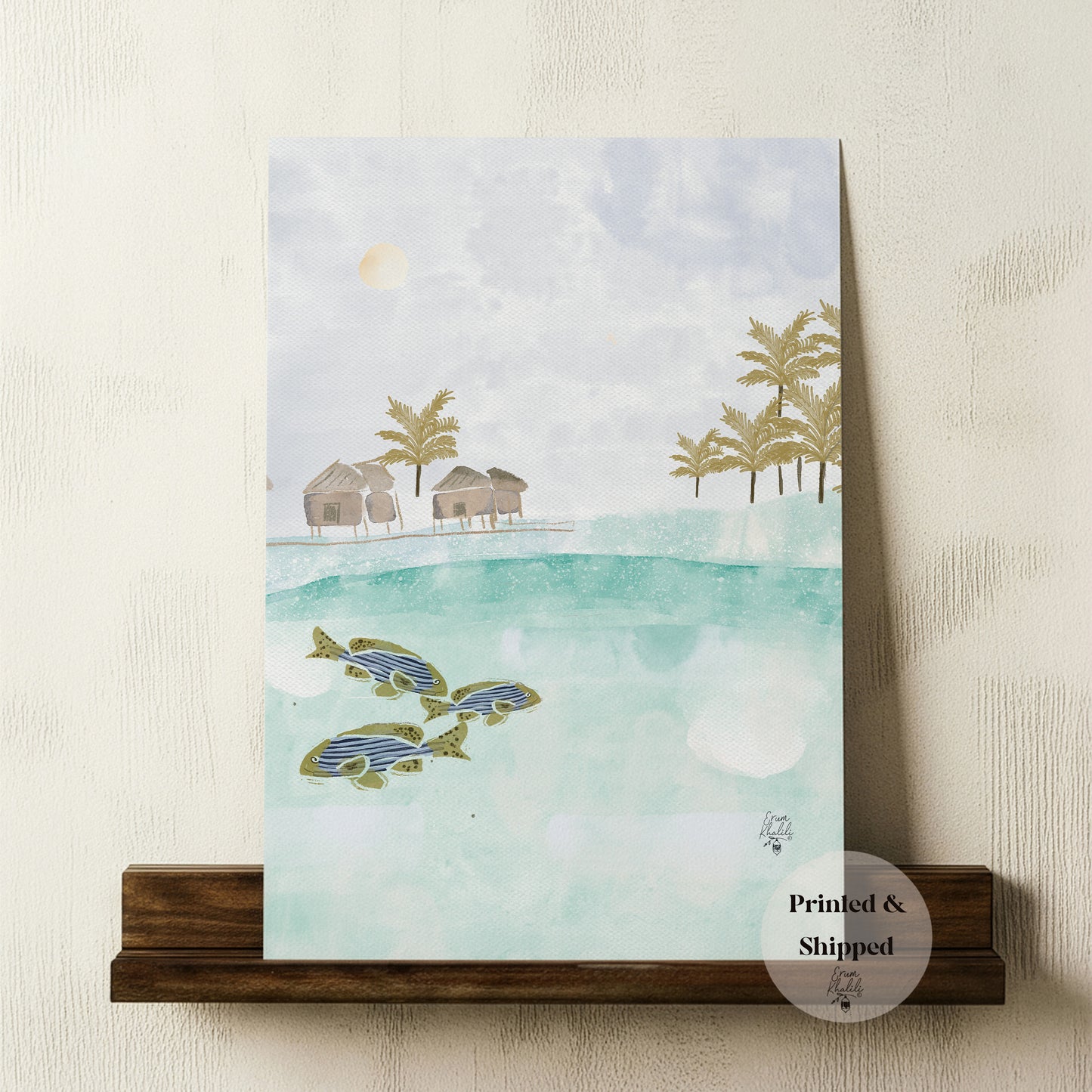 Maldives - Original Watercolor Art Print by Erum Khalili