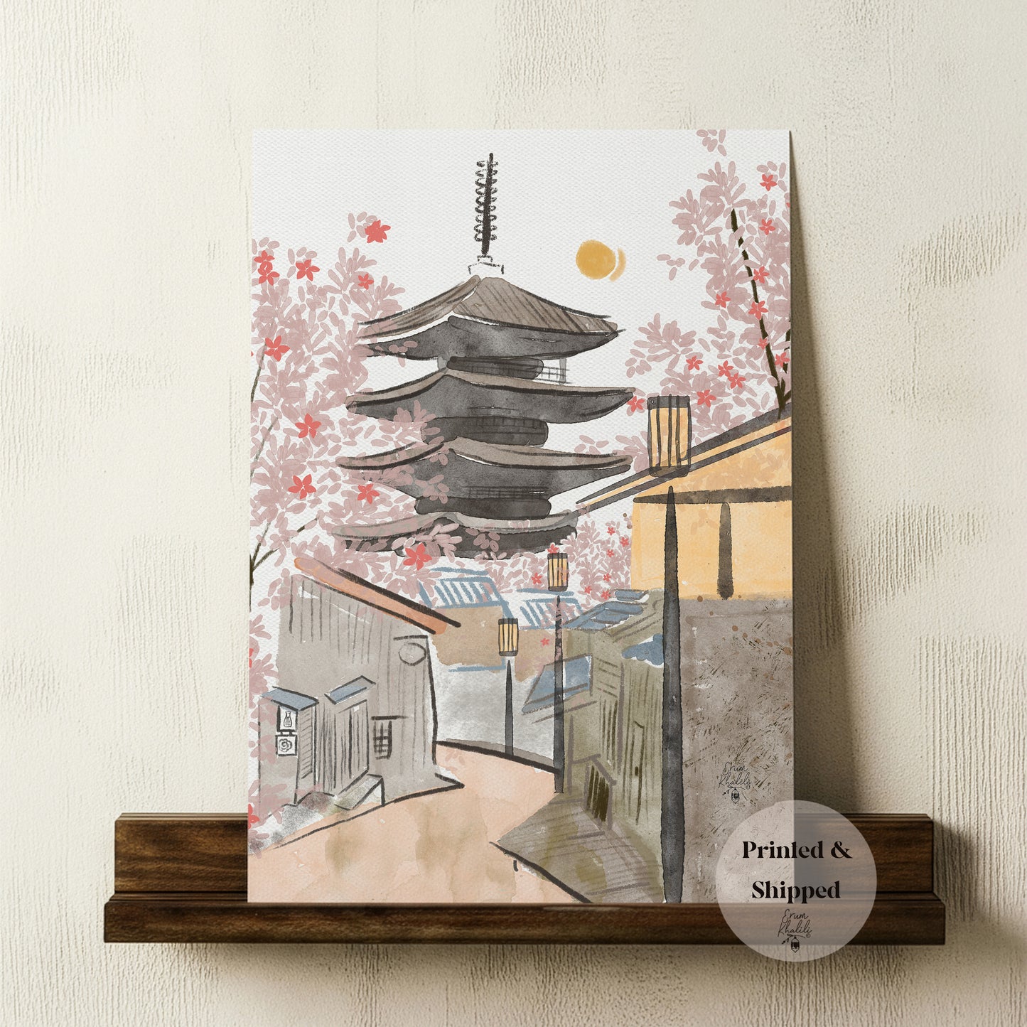 Japan- Original Watercolor Art Print by Erum Khalili
