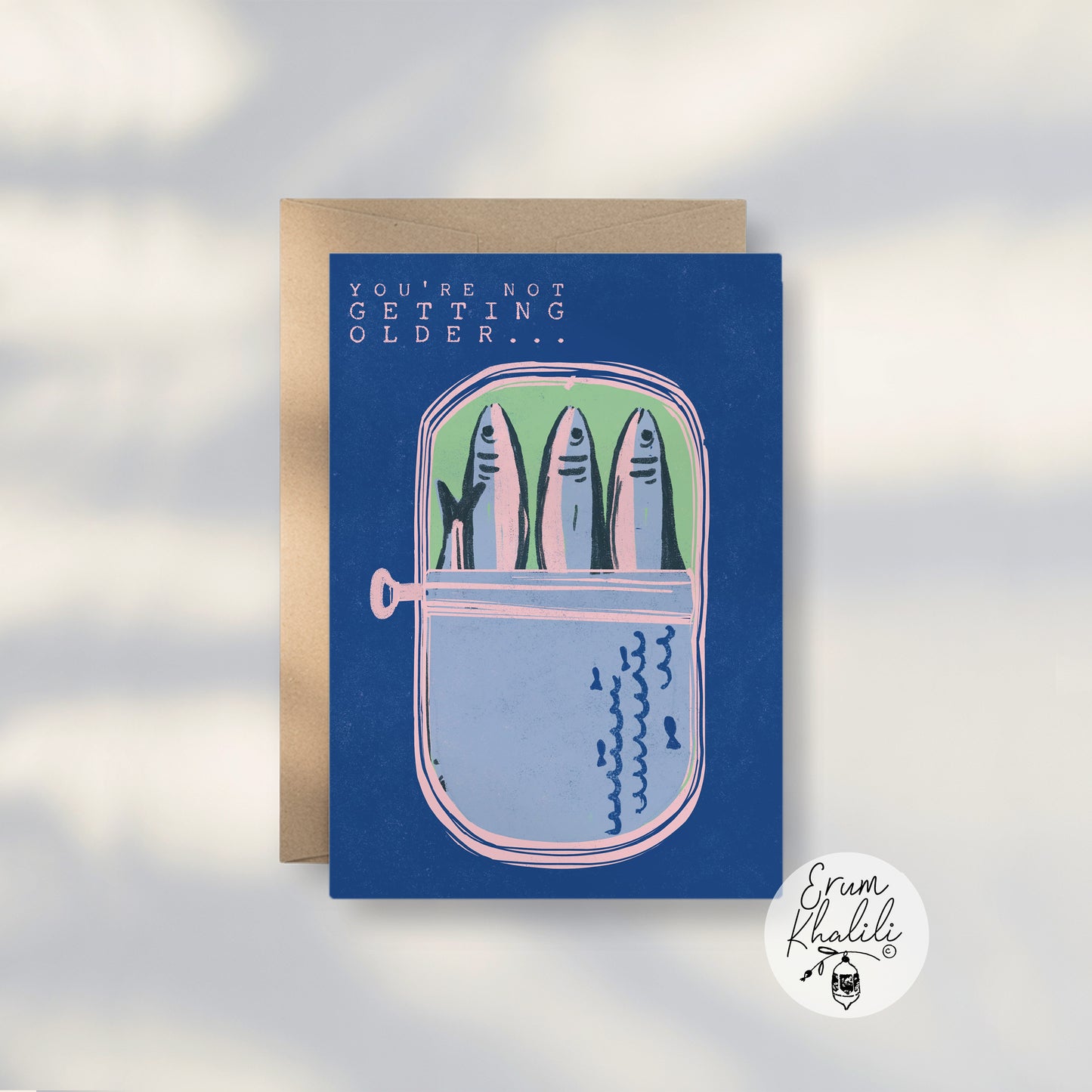 Sardines Funny Birthday Card – Quirky Illustrated Greeting – A2