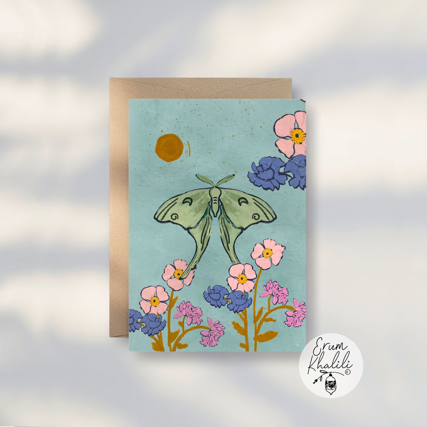 Moth Card – Nature Inspired Illustration Butterflies