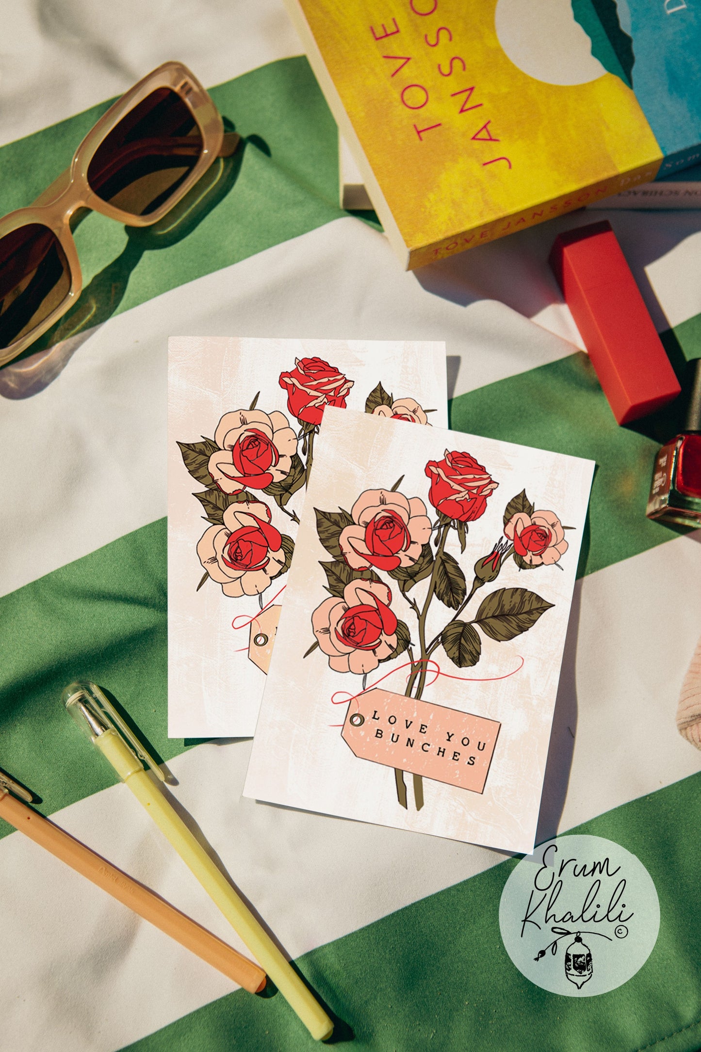 Love You Bunches Card – Roses, Mother’s Day, Wife, Floral